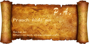 Prasch Alóma névjegykártya